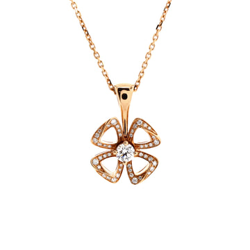 Bvlgari Fiorever Pendant Necklace 18K Rose Gold with Diamonds