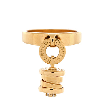 Bvlgari B.Zero1 Element Dangle Charm Ring 18K Yellow Gold with Diamond
