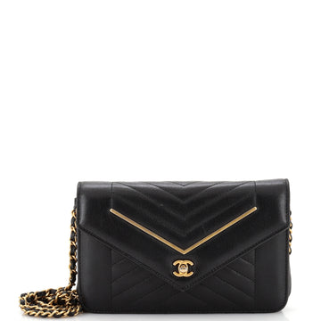 Chanel Reversed Wallet on Chain Chevron Lambskin