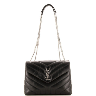 Saint Laurent Loulou Shoulder Bag Matelasse Chevron Leather Small
