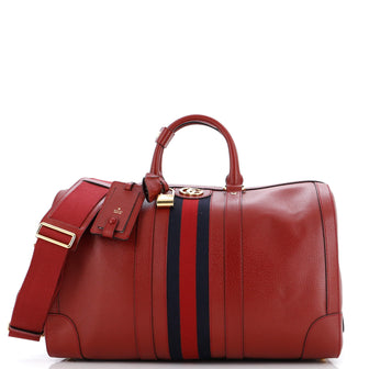 Gucci Savoy Web Convertible Duffle Bag Leather Medium