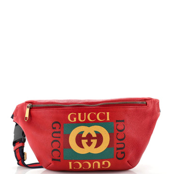 Gucci Logo Belt Bag Printed Leather Medium