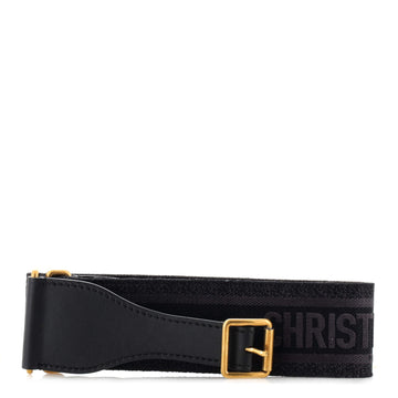 Christian Dior Logo Belt Embroidered Canvas Extra Wide