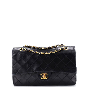 Chanel Vintage Classic Double Flap Bag Quilted Lambskin Medium