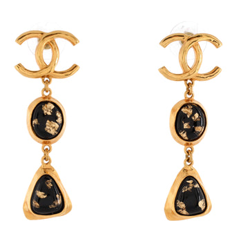 Chanel CC Drop Earrings Metal and Resin