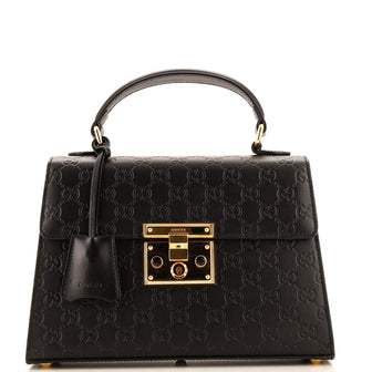 Gucci Padlock Top Handle Bag Guccissima Leather Small