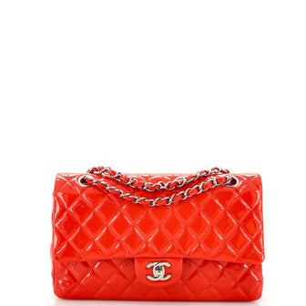 Chanel Classic Double Flap Bag Quilted Patent Medium