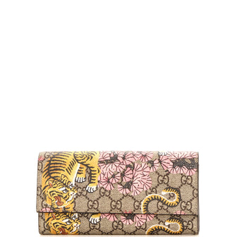 Gucci Continental Wallet Bengal Print GG Coated Canvas