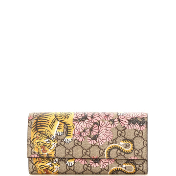 Gucci Continental Wallet Bengal Print GG Coated Canvas
