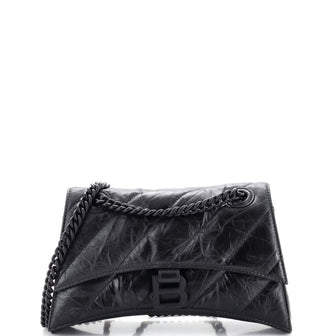 Balenciaga Crush Chain Flap Bag Quilted Crushed Calfskin Small