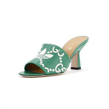 Gucci x adidas Women's Heeled Mules GG Embossed Leather