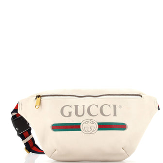 Gucci Logo Belt Bag Printed Leather Medium