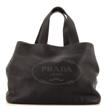 Prada Logo Tote Perforated Leather Medium