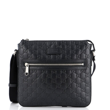 Gucci Signature Zip Messenger Bag Guccissima Leather Small