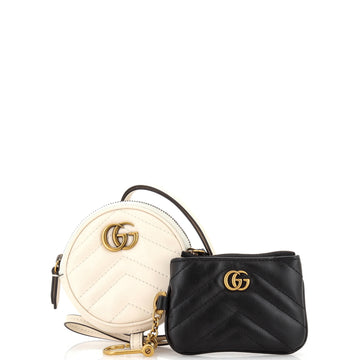 Gucci GG Marmont Coin Purse And Key Case Matelasse Chevron Leather