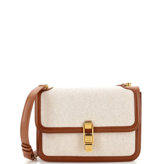 Saint Laurent Carre Satchel Canvas with Leather Medium