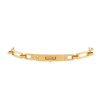 Hermes Kelly Chaine Bracelet 18K Yellow Gold with Diamonds Small