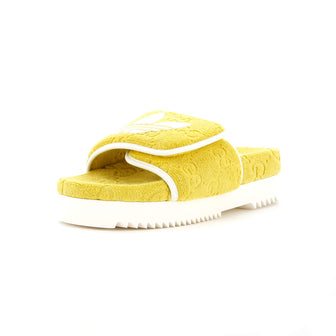 Gucci x Adidas Women's Platform Slide Sandals Terry Cloth