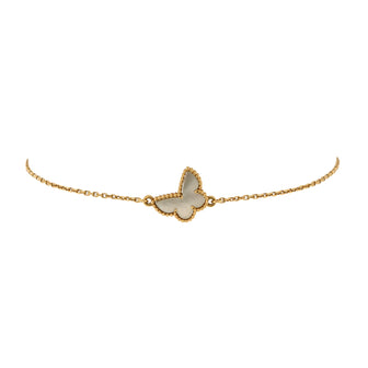 Van Cleef & Arpels Sweet Alhambra Butterfly Bracelet 18K Yellow Gold and Mother of Pearl