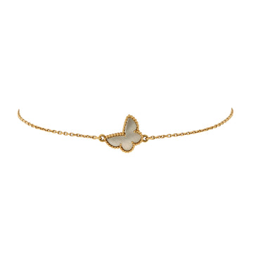 Van Cleef & Arpels Sweet Alhambra Butterfly Bracelet 18K Yellow Gold and Mother of Pearl