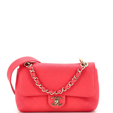 Chanel City Walk Flap Bag Quilted Caviar Small