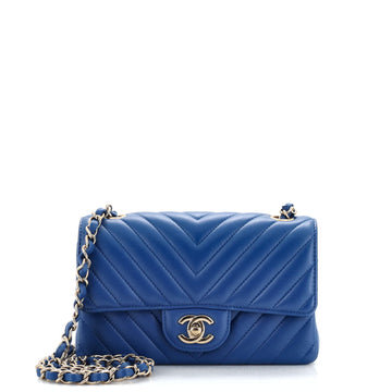Chanel Classic Single Flap Bag Chevron Lambskin Mini