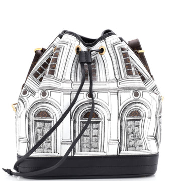 Louis Vuitton Noe Handbag Limited Edition Fornasetti Architettura Print Leather and Monogram Canvas MM