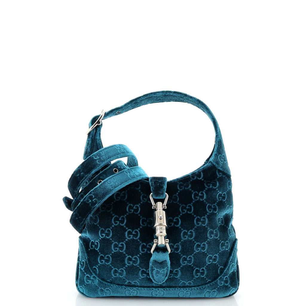 Gucci Jackie 1961 Hobo GG Velvet Small Blue 2859181