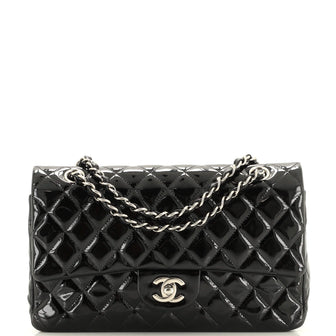 Chanel Classic Double Flap Bag Quilted Patent Medium