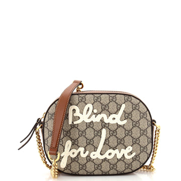 Gucci Chain Crossbody Bag Embroidered GG Coated Canvas Mini