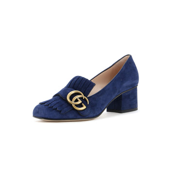 Gucci Women's GG Marmont Fringed Pumps Suede