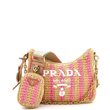 Prada Re-Edition 2005 Shoulder Bag Raffia Small
