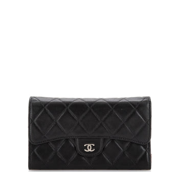 Chanel L-Flap Wallet Quilted Lambskin Long