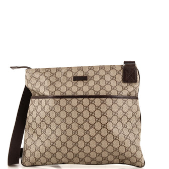 Gucci Flat Messenger Bag GG Coated Canvas Large