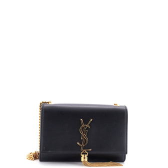 Saint Laurent Classic Monogram Tassel Crossbody Bag Leather Small