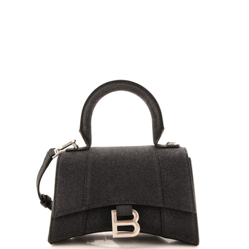 Balenciaga Hourglass Top Handle Bag Glitter Leather XS