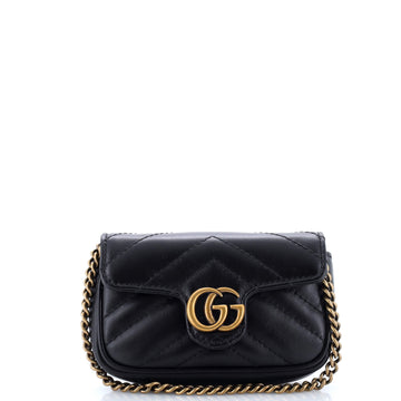 Gucci GG Marmont Coin Purse on Chain Matelasse Leather