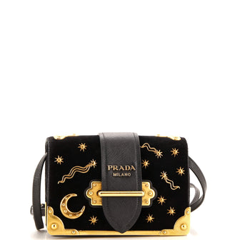 Prada Cahier Crossbody Bag Embellished Velvet Small