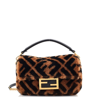 Fendi Baguette NM Bag Zucca Shearling Mini