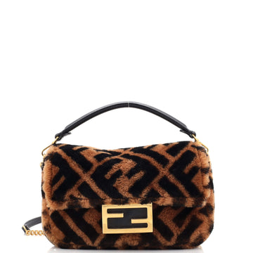 Fendi Baguette NM Bag Zucca Shearling Mini
