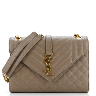 Saint Laurent Classic Monogram Envelope Satchel Mixed Matelasse Leather Medium