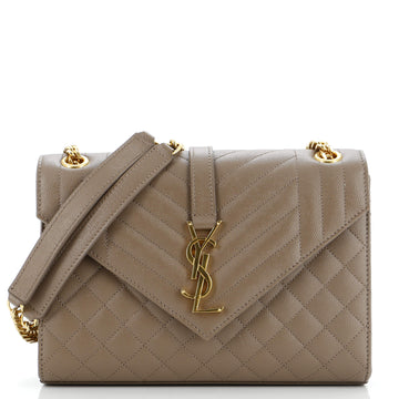 Saint Laurent Classic Monogram Envelope Satchel Mixed Matelasse Leather Medium
