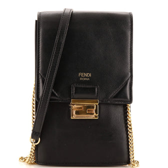 Fendi Kan U Vertical Wallet on Chain Leather Mini