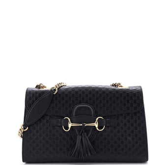 Gucci Emily Chain Flap Bag Microguccissima Leather Medium