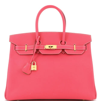 Hermes Birkin Handbag Bicolor Epsom with Gold Hardware 35