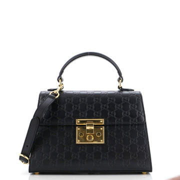 Gucci Padlock Top Handle Bag Guccissima Leather Small