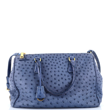 Prada Double Zip Lux Tote Ostrich Medium