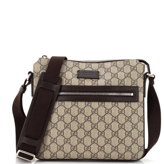 Gucci Front Zip Messenger GG Coated Canvas Medium