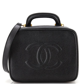 Chanel Vintage Timeless Zip Around Vanity Case Caviar Medium