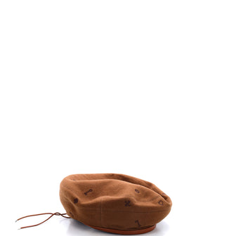Hermes Saint-Honore Charms Beret Embroidered Cashmere with Leather